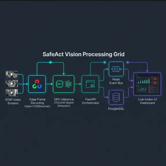 SafeAct Vision Processing Grid architecture diagram